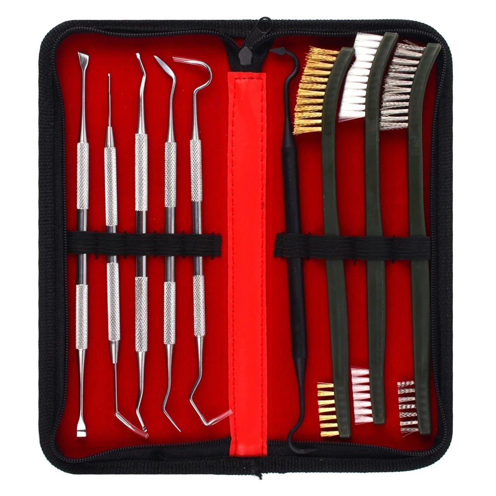 

9Pcs Tactical Gun Cleaning Kit Double-Ended Steel Wire Brush Nylon Pick Set Rifle Pistol Gun Hunting Cleaning Tool Accessories