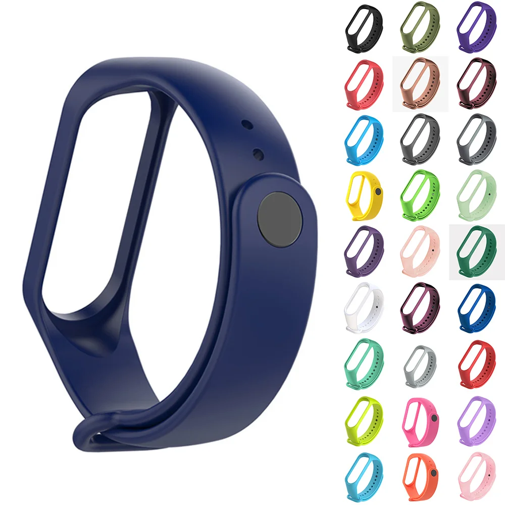

For Mi Band 3 4 5 Watch Silicone Strap Pedometers Bracelet Strap Xiaomi Band 4 Replacement Strap Running Fitness