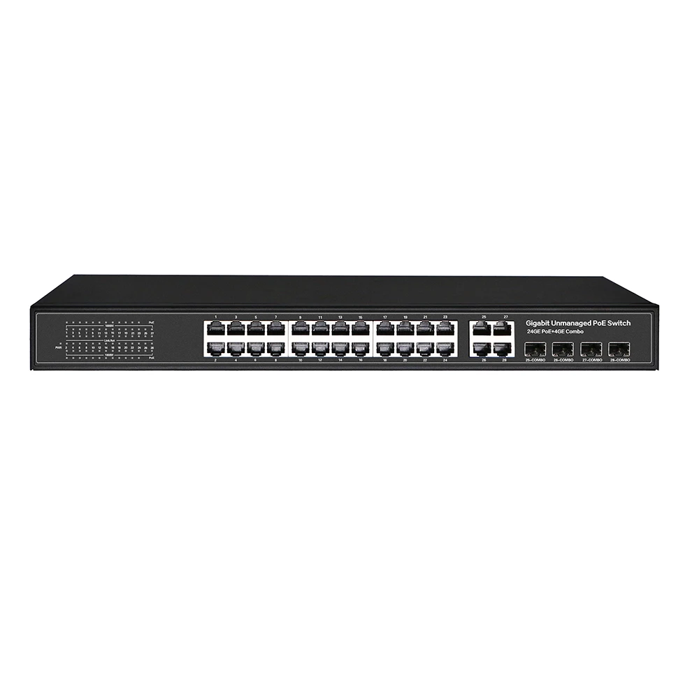 Коммутатор POE с 24 портами 4GE/оптическим волокном SFP Combo Uplink сеть Gigabit CE/FCC/ROHS/Reach