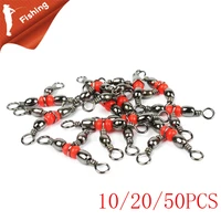 102050pcslots fishing rolling brass barrel triple swivels bearing connector solid ring relieve the impact force fishing acces