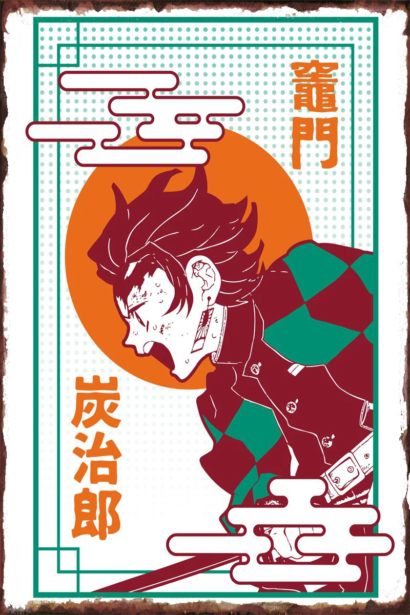 

Kimetsu no yaiba Retro Vintage Metal Sign Tin Sign Tin Plates Wall Decor Room Decoration For Art Home Club Man Cave Cafe Pub