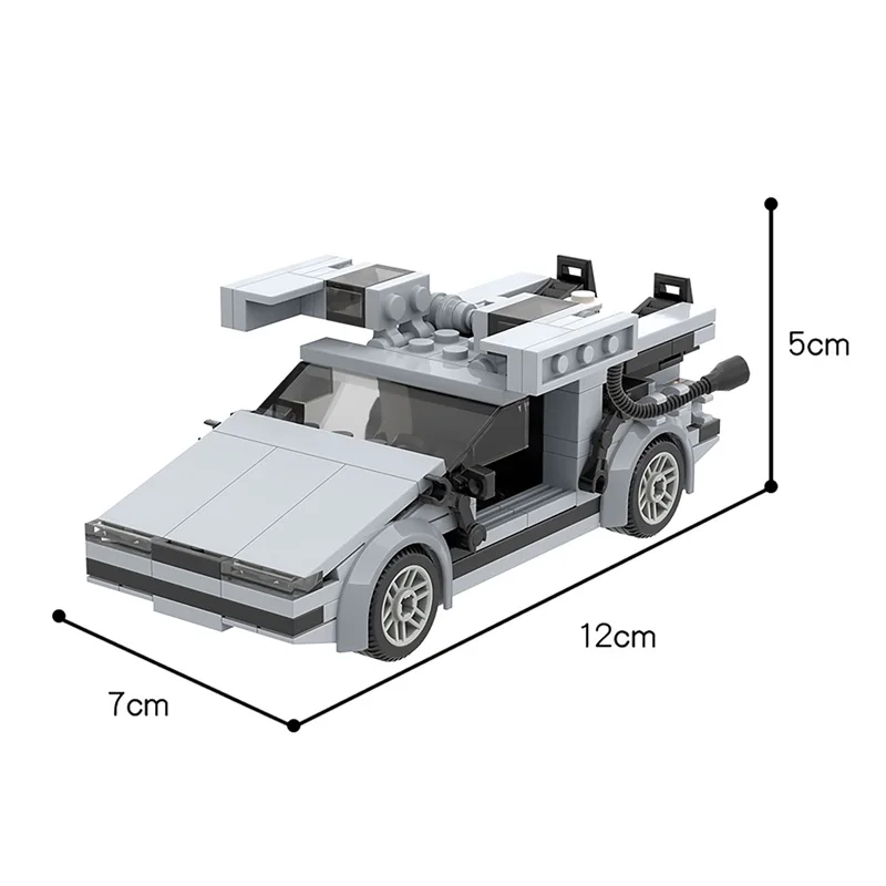 

Back to the Futured High-tech MOC Car Time Machine Deloreaning Champions Speed Supercar Building Blocks Electric Toys