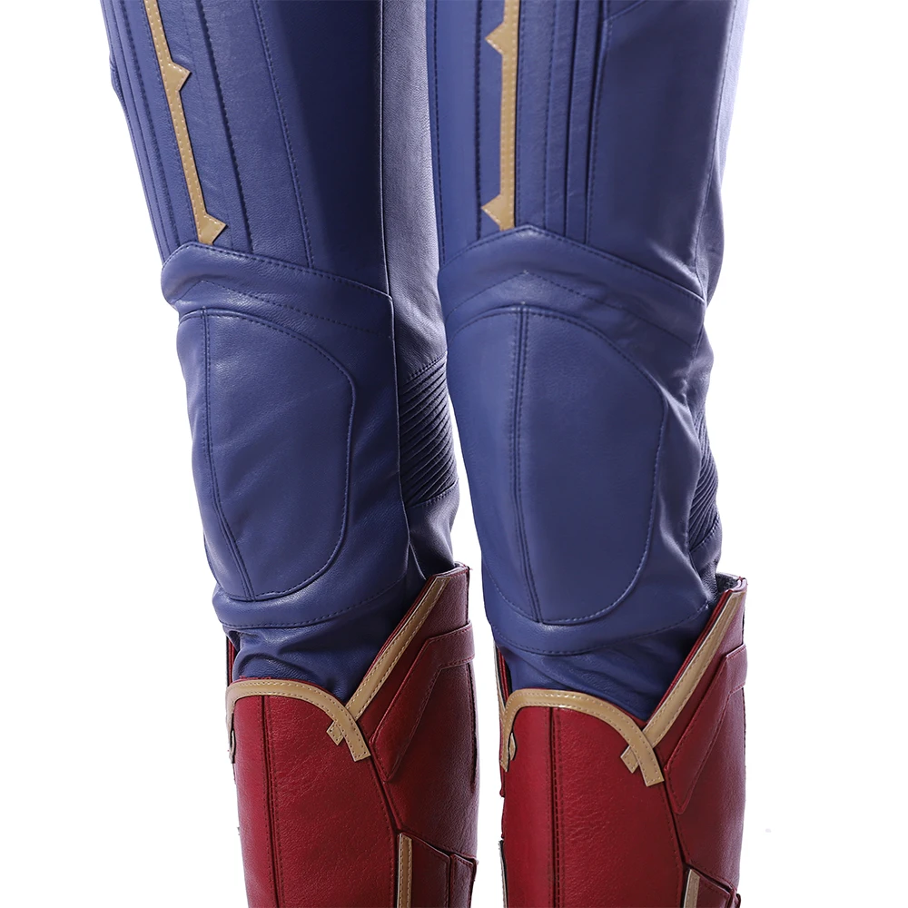 MMGG Хэллоуин капитан, для косплея Marvel Carol Danvers Косплей Костюм кожаный комбинезон высокого качества изготовление под заказ размер