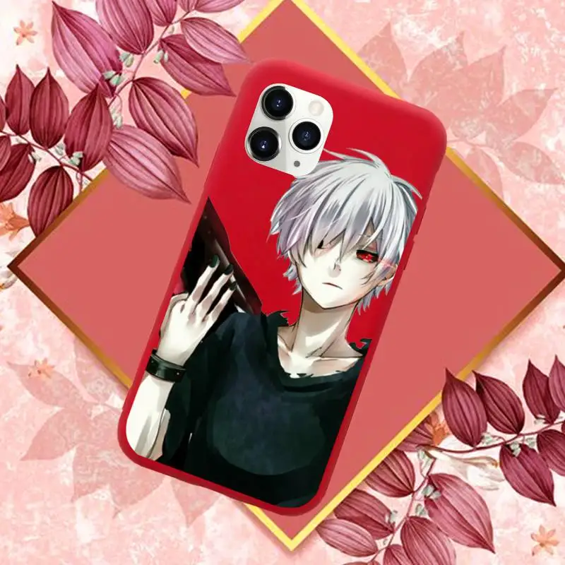 

Tokyo Ghoul Trendy Anime Phone Case Red Color for iPhone 11 12 Mini Pro MAX