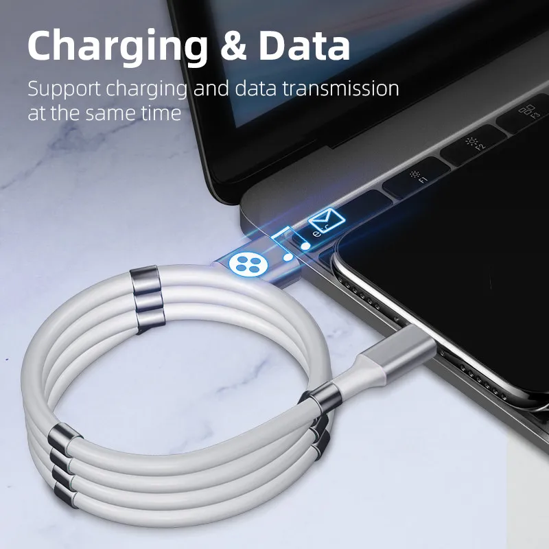 Магнитный кабель USB Type-C 5 А Сверхбыстрая зарядка синхронизация данных для iPhone 12 11 X