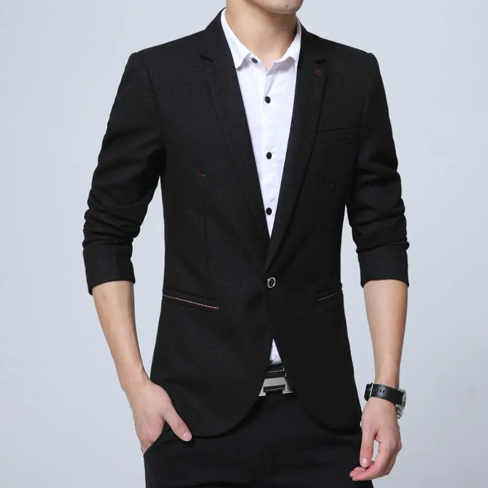 Mens casual blazer cotton mixed short coat slim fit Male clothing new 2019 3color M-6XL Drop shipping plus size 4xL 5xl 6xl | Мужская