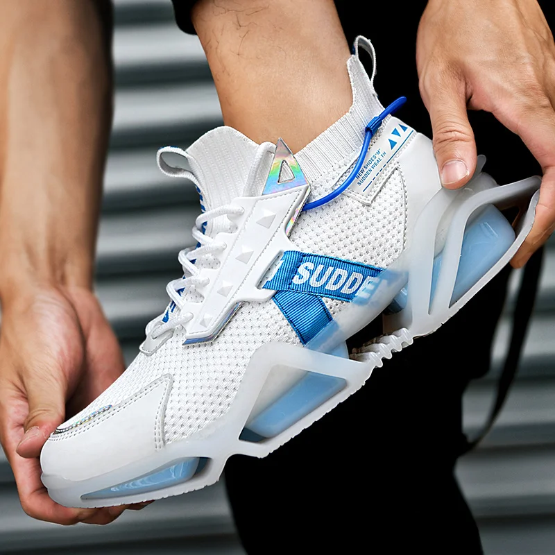

New Design Breathable Blade Running Shoes Men All-match Mesh Sneakers Antiskid Damping Outsole Sport Shoes Training Zapatillas