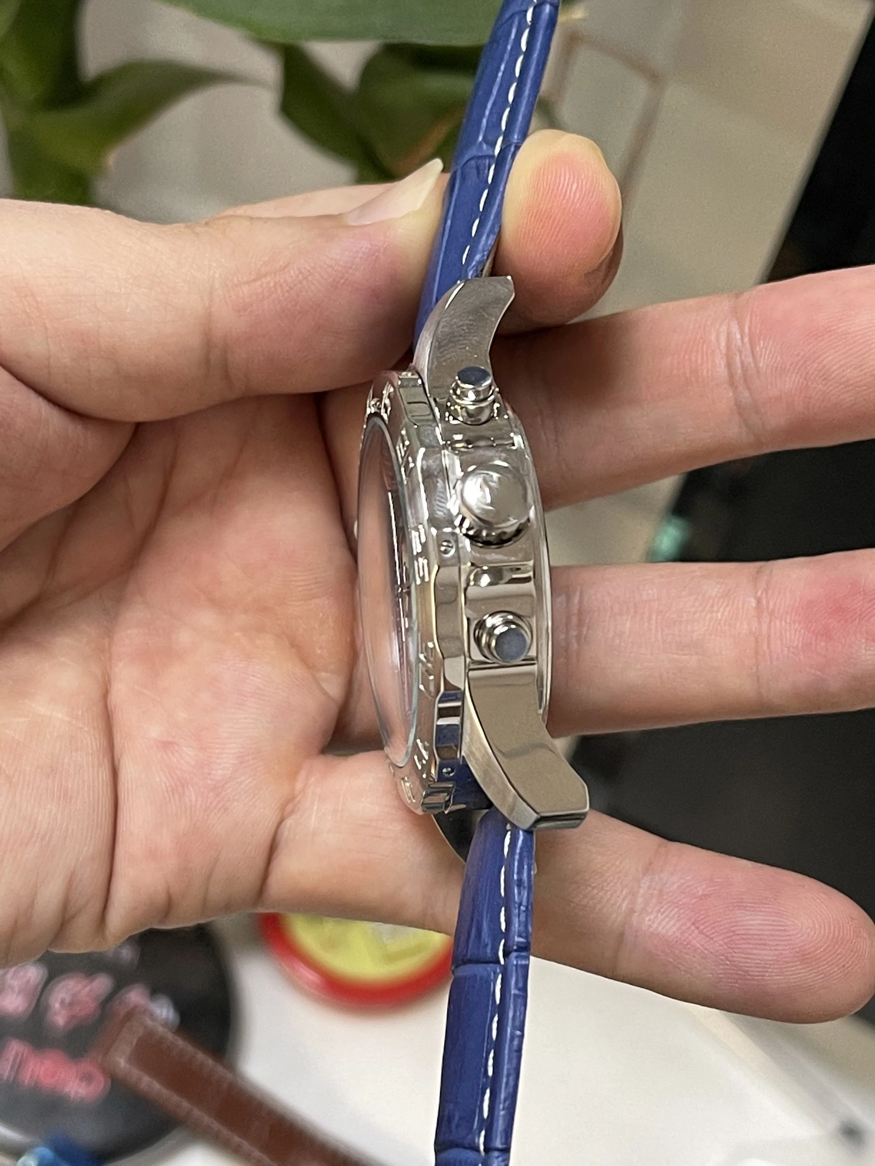 

2021 Luxury New Men Quartz Chronograph Stopwatch Watch Stainless Steel Sapphire Black BLue Leather White Date Watches 44mm