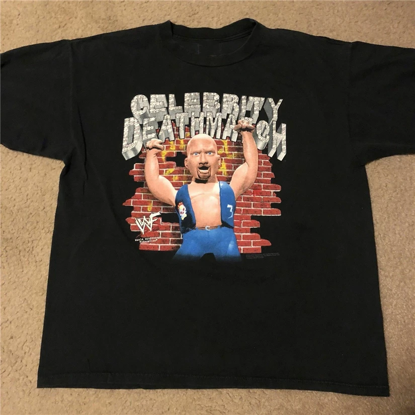 Винтажная рубашка Verry Rare 1998 Wwf Mtv Celebrity Deathmatch размеры США S Xxl Бесплатная стильная