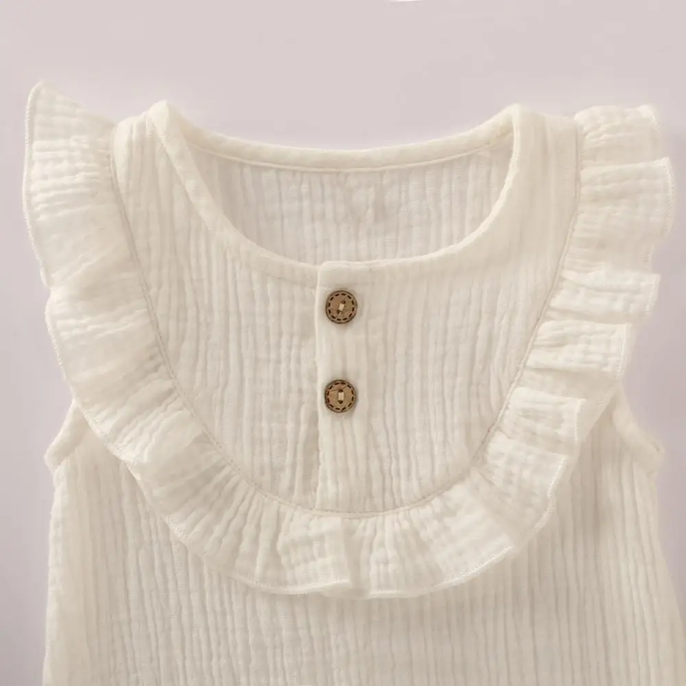 

Baby Girls Boys Casual Solid Sleeveless Bodysuit