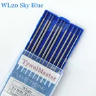 10 шт., 2% лантанид WL20 вольфрамовый электрод для аргонодуговой сварки 1,0 1,6 2,0 2,4 3,0 4,0, голубые аксессуары для сварки металлообработки