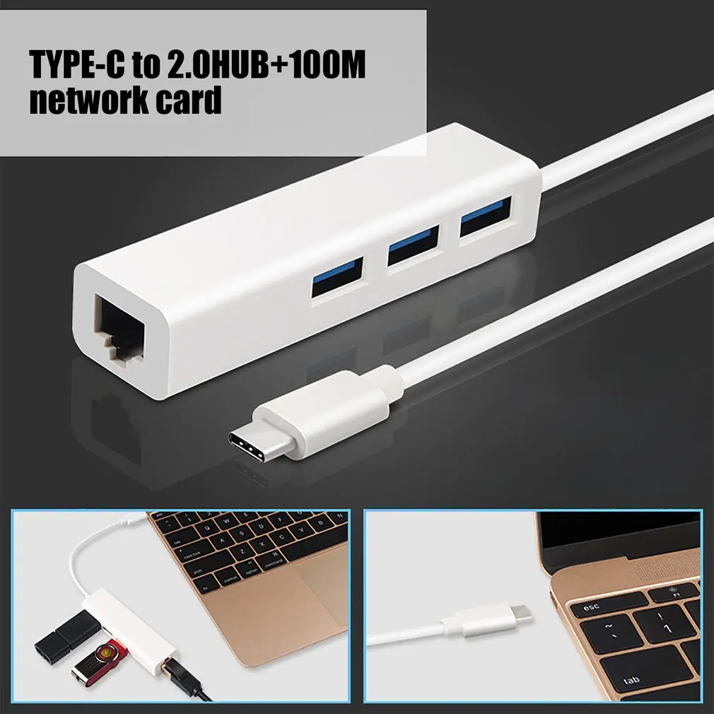 Несколько USB C 3 1 Тип до RJ45 Ethernet сетевой адаптер Hub кабель для Macbook ПК Lan Кабель