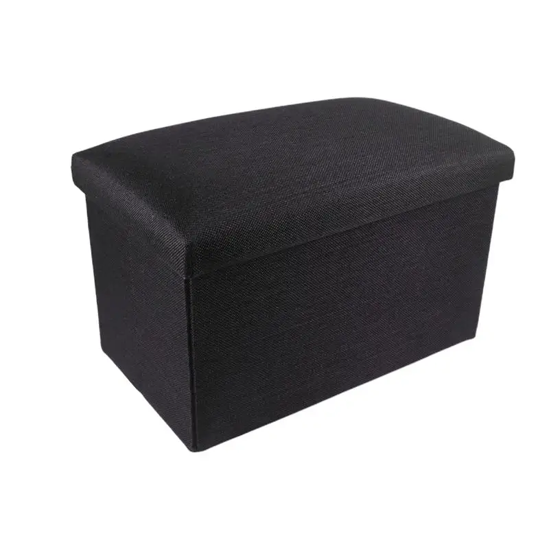 

Foldable Storage Ottoman with Folding Toy Chest Storage Box Linen Fabric Ottomans Bench Foot Rest for Bedroom Living Room