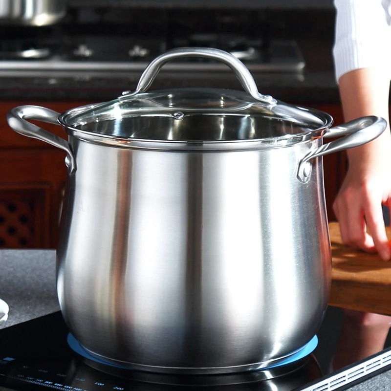 Суповая кастрюля из нержавеющей стали 22cm304 с двумя ушками и двойным дном