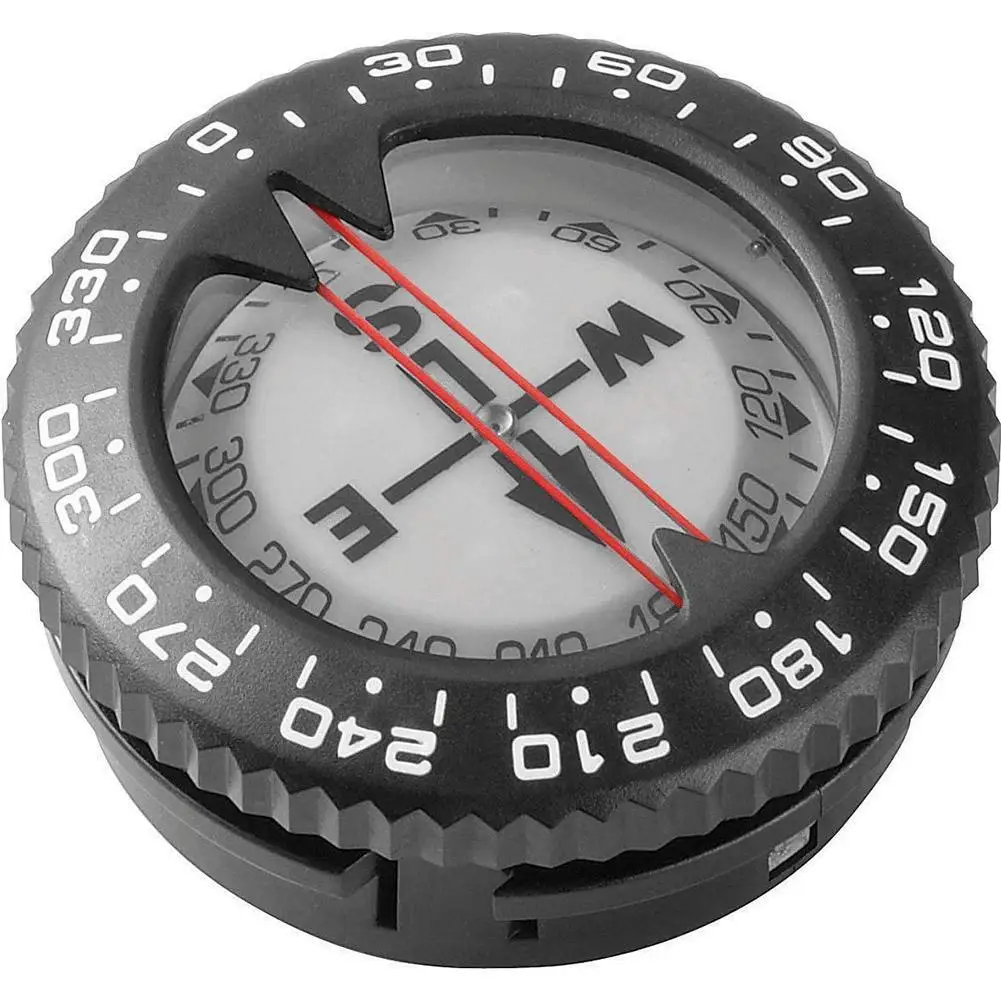 

50m Waterproof Diving Compass Underwater Caving Camping Compass with Wristband Diving Scuba Watchband Fluorescent Dial Compass