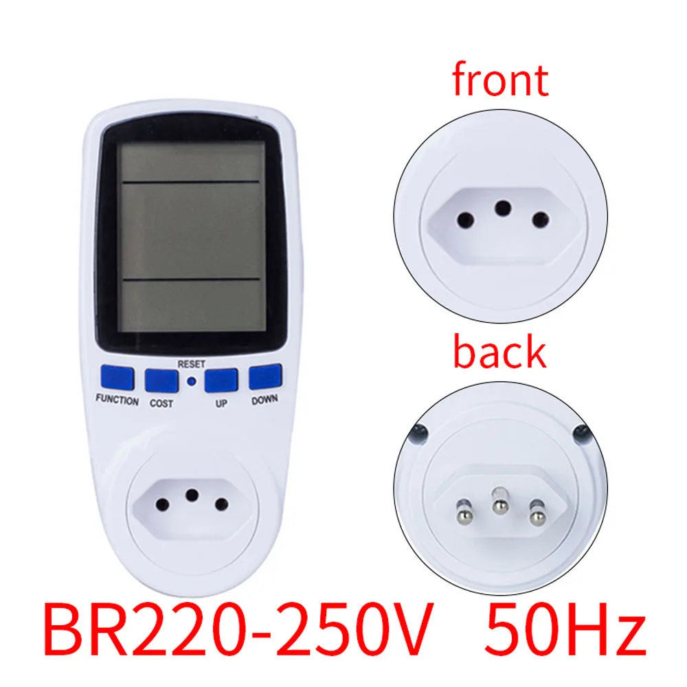 AC Мощность энергии метр Цифровой ваттметр кВтч Ватт Вольт Ампер время затраты на