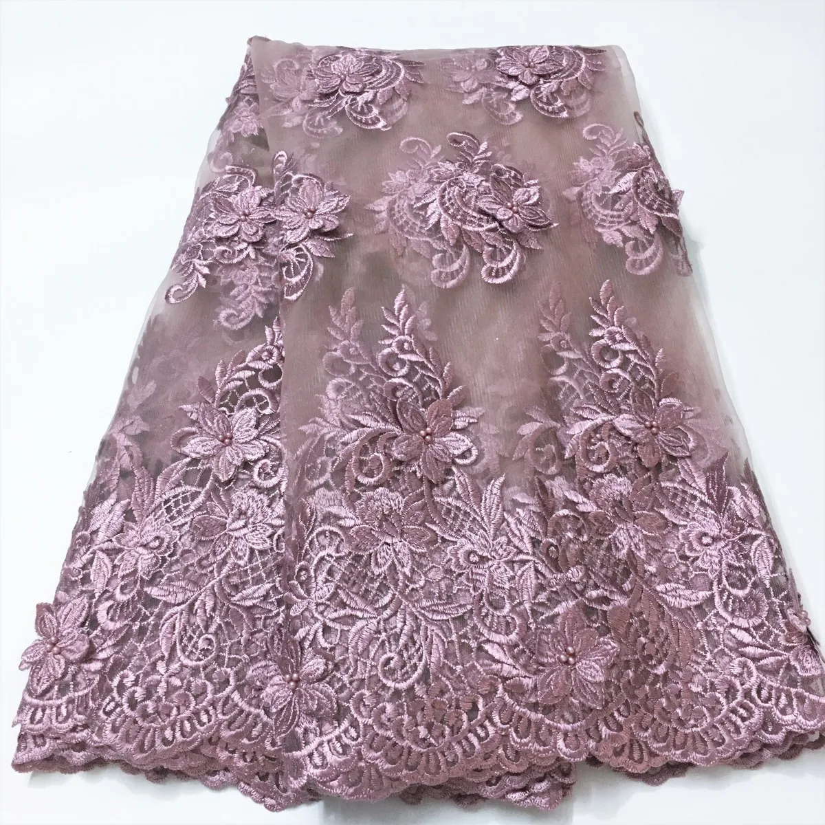 

Pink African 3D Lace Fabric 2021 New Fashion French Tulle Lace With 3D Flowers For Wedding Nigerian Lace Fabric For Party LYX16