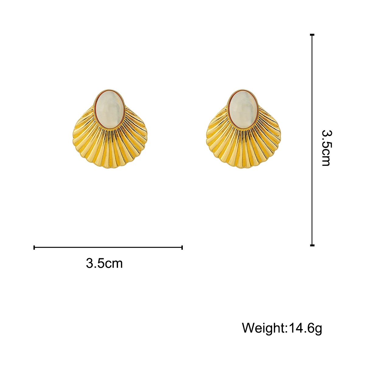 

Flashbuy Fashion Vintage Scalloped Metal Gold Color Earrings For Women Bohemia Shell Geometric Jewelry Oorbellen