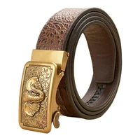 quality assurance automatic belt fashion men genuine leather retro elephant buckle belts strap brand luxury designer leather men