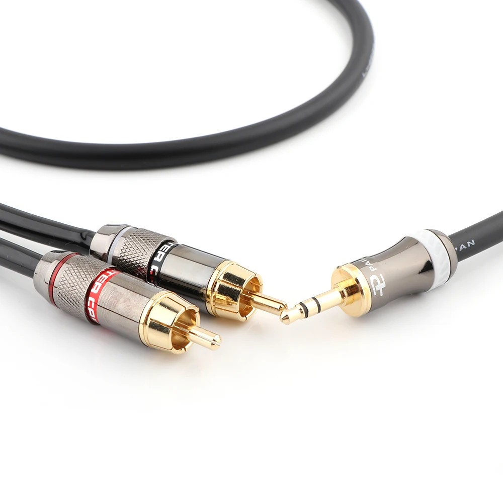 Разветвитель со штекером 3 5 мм на 2RCA AUX RCA Y-образный шнур для смартфонов динамиков