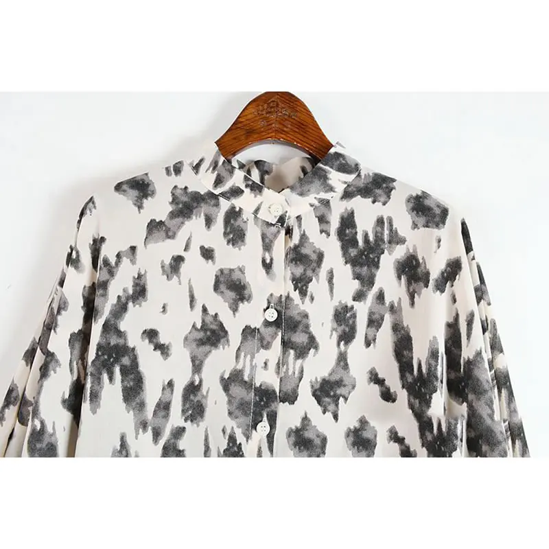 Женская блузка с винтажным принтом XITAO летняя Свободная полурукавами и