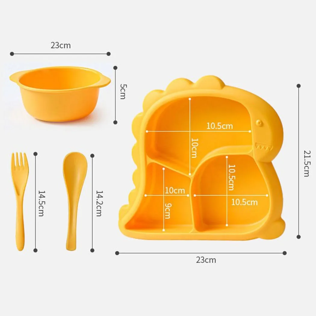 

Baby Feeding Tableware Set Food Grade PP Feeding Bowl Dinner Plate Kids Anti-Hot Dinnerware Training Plate Tray Kids Dishes