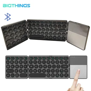 foldable bluetooth keyboard wireless keypad with touchpad rechargeable for tablet notebook ios android windows phone free global shipping