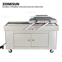 ZONESUN Automatic Double Chamber Vacuum Packaging Machine Vacuum Printing Sealing Machine Vacuum Packer Food Bags Sealer