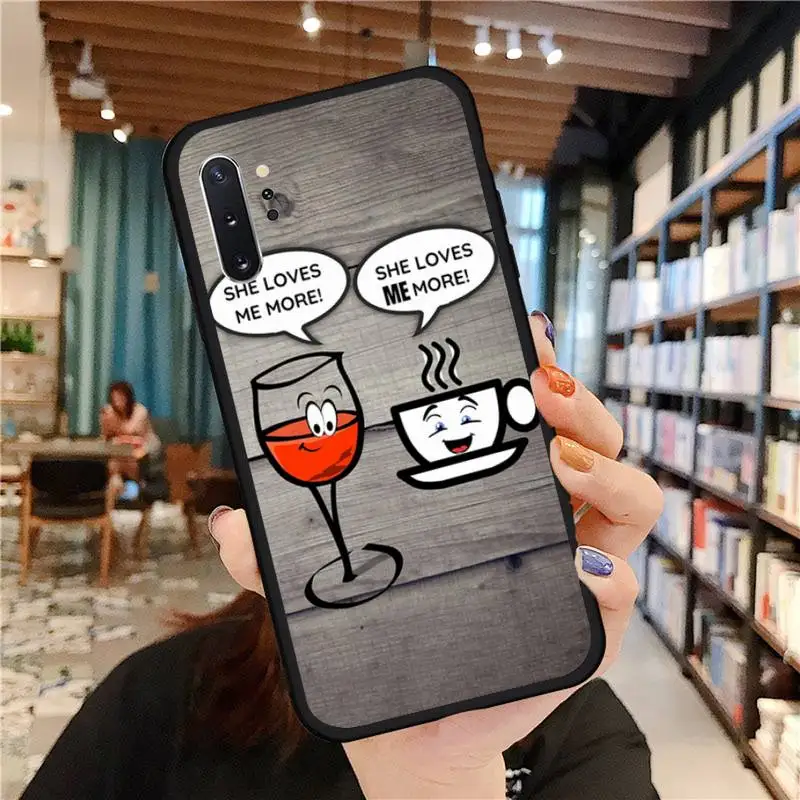 

Coffee Wine Cup Phone Case For Samsung A50 A51 A71 A20E A20S S10 S20 S21 S30 Plus ultra 5G M11 funda cover