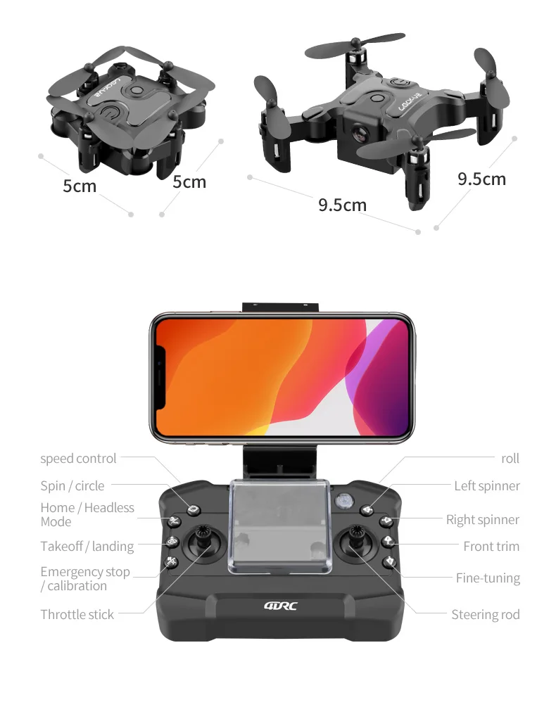2020 Новый мини Дрон Квадрокоптер с/без камеры HD Hight Hold Mode RTF WiFi складной воздушный