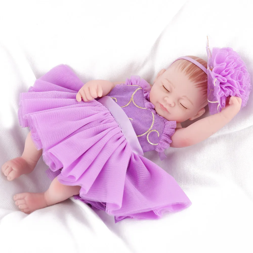 Girl 3 NPKDOLL Пупс куклы реборн игрушки реалистичные силиконовые игрушки для ванной для девочек кукла для сна девочка для новорожденных детей Рождественский подарок 10 дюймов - Цвет: Girl 3