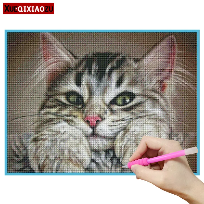 

Full Diamond Diamond Embroidery Paintings Full Square/Round Cat Cross Stitch Kit Embroidery Mosaic Needle Thread Home Decoration
