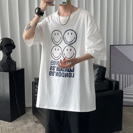 

Short-sleeved men's t-shirt casual breathable half-sleeved top 6934