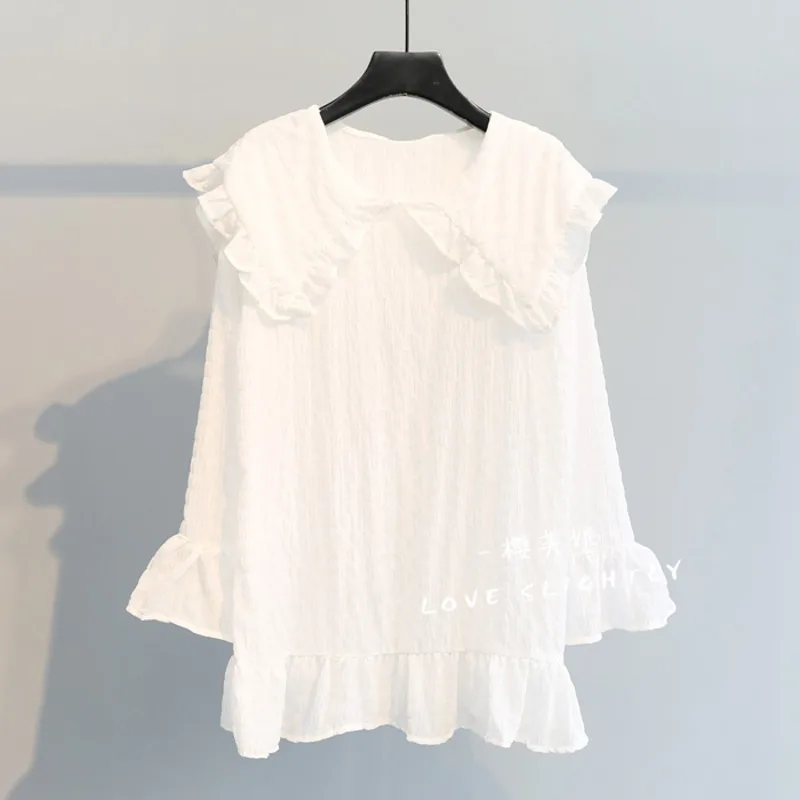 

2020 New Autumn Fashion V-neck Cardigan Sweater Kniited Vest Women Full Sleeve Loose Ruffled Blouse Two Piece Set Students