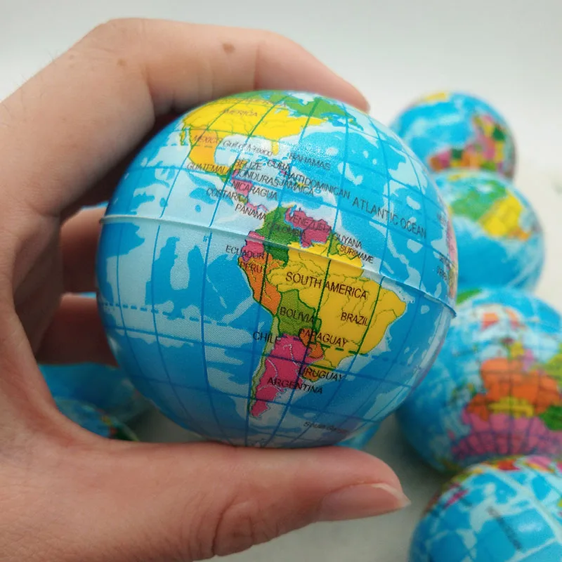 6 шт. 3 см мячи для снятия стресса Earth Planet World Map антистрессовые шары из мягкой