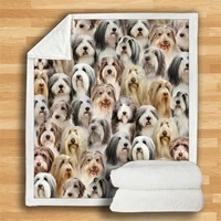 you will have a bunch of bearded collies premium fleece sherpa 3d printed fleece blanket on bed home textiles dreamlike