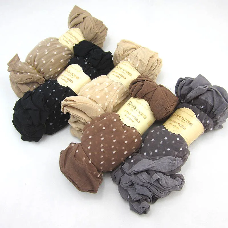 

Women's Spring Summer Socks Transparent Mesh Dots Short Socks Female Sexy Fashion Glass Silk Elastic Cute Ankle Socks