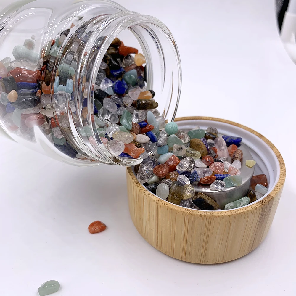 Оптовая продажа натуральный смешанный хрустальный стеклянный флакон для воды