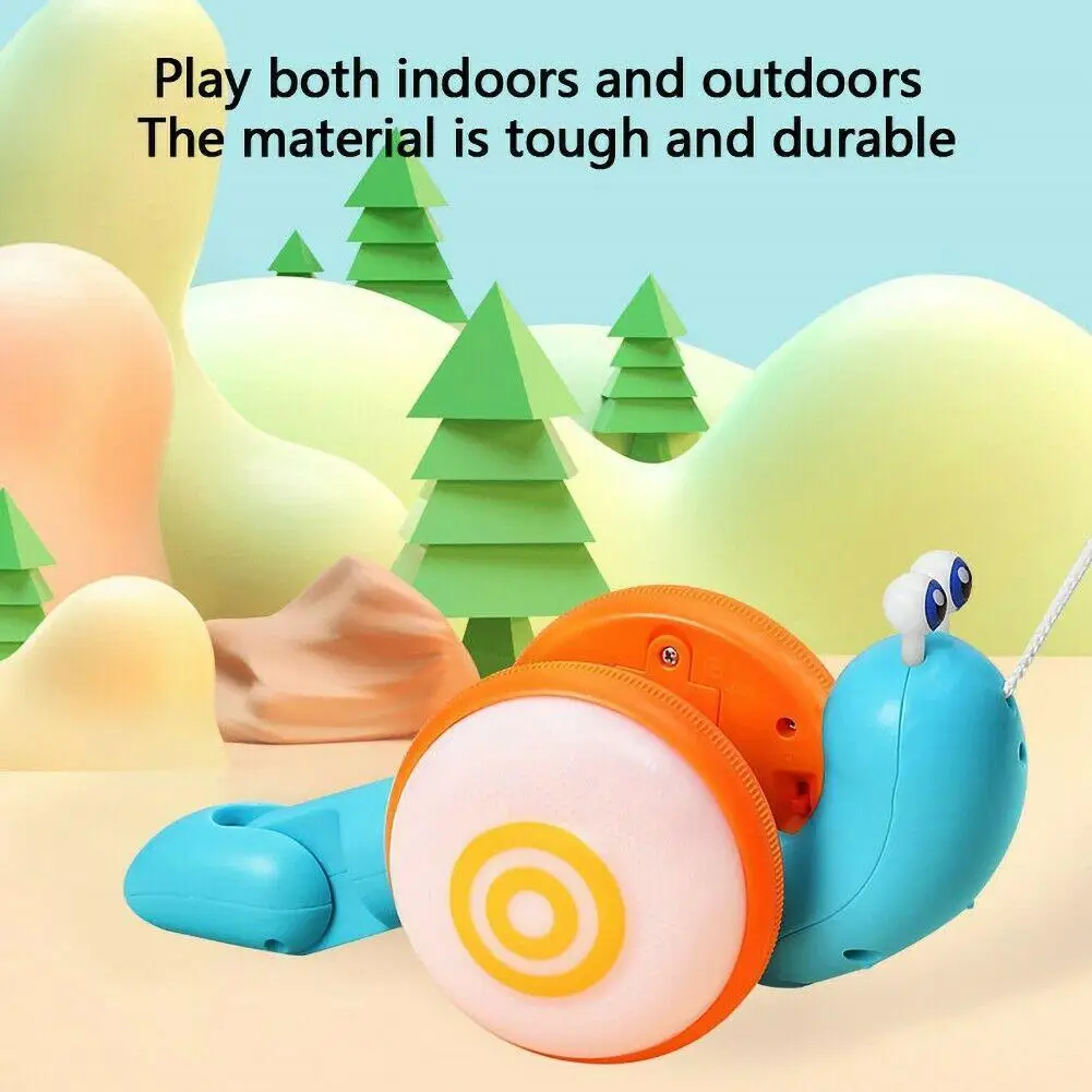 

Children's Cute Fun Pull Rope Drag Snail Light Music Baby Pull Line Boy Girl Toy Automatic Cartoon Children's Educational Toy