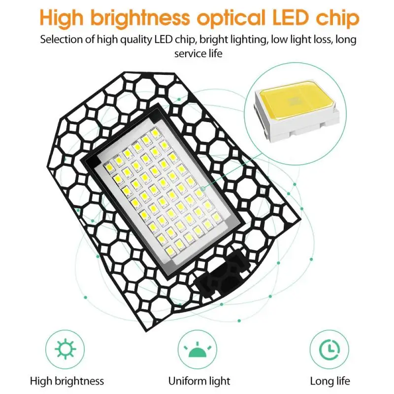 

Garage Light Four-leaf LED Deformed Ceiling Light Warehouse Workshop Energy-saving Durable Illumination Home Indoor Lighting