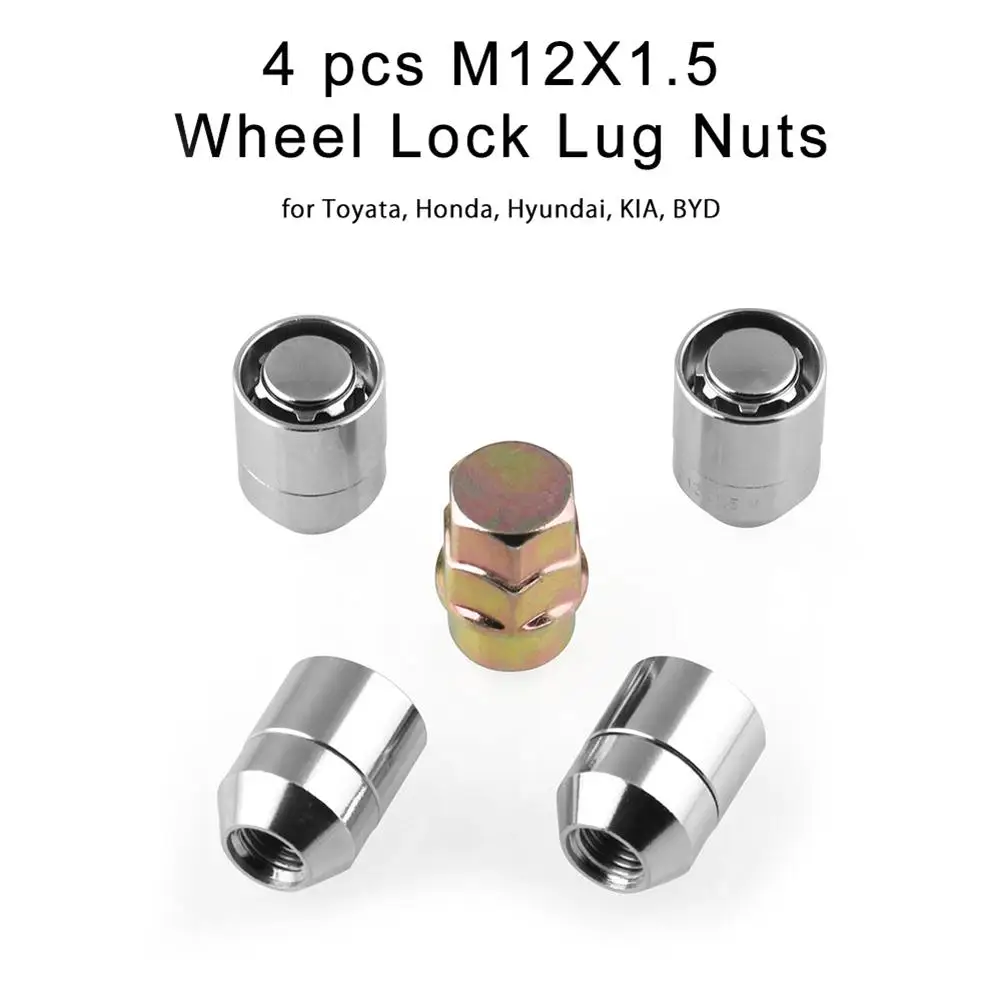 Универсальный M12x1.5 колесо стопорные гайки 4 анти кражи + 1 ключ декодер каналов