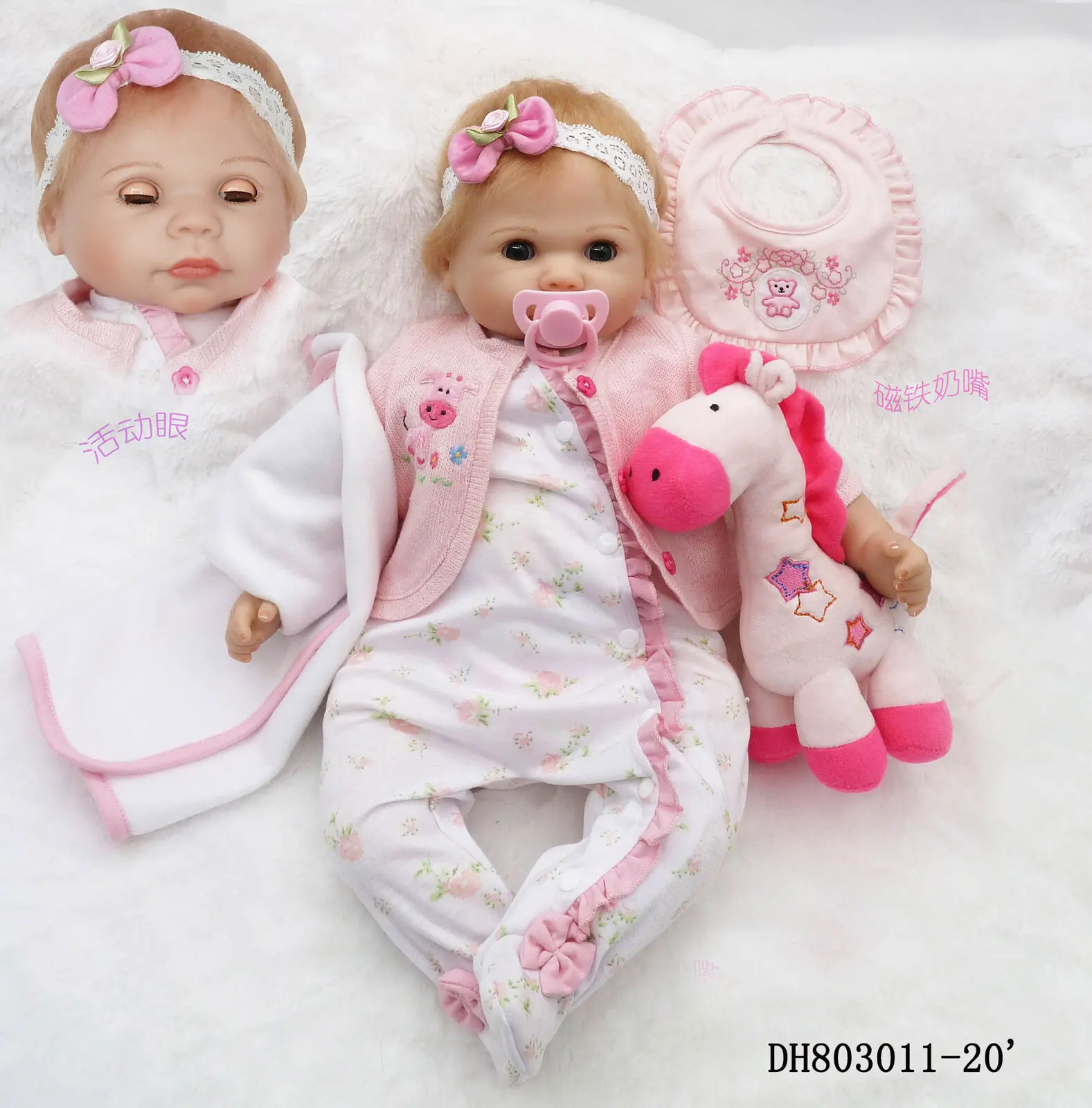 

Baby Girl Princess Silicone Vinyl Reborn 22'' Handmade Lifelike Doll Newborn Toy Toys For Girls Toddler Boy Toys