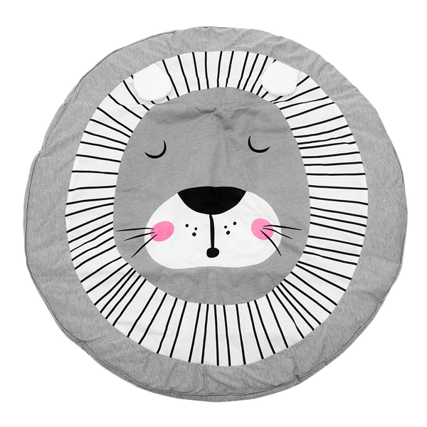 90cm-Lion Детский игровой коврик для малышей, Детский ковер для ползания, детское постельное белье, хлопковый игровой коврик с изображением животных, украшение для детской комнаты, 90 см - Цвет: 90cm-Lion