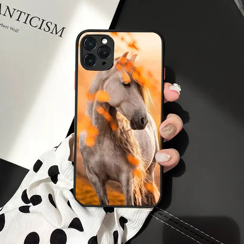 

Horse Running animal pattern Phone Case matte transparent For iphone 7 8 11 12 plus mini x xs xr pro max cover