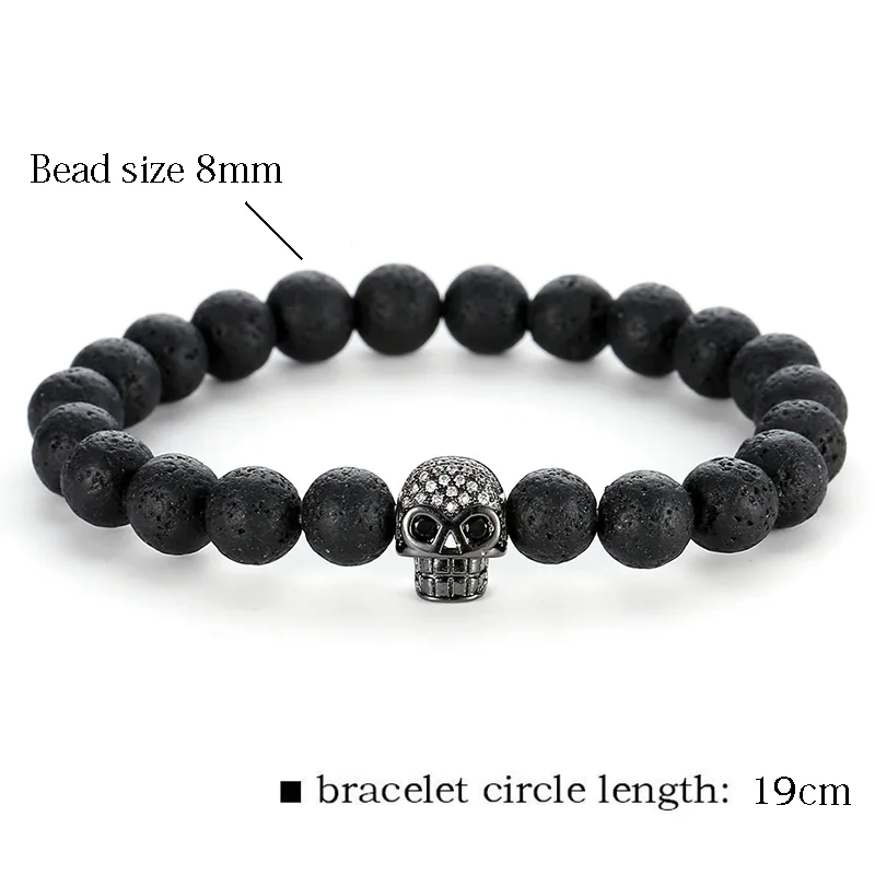 Лидер продаж 2020 брендовый модный браслет с подвесками микрозакрепка CZ Череп
