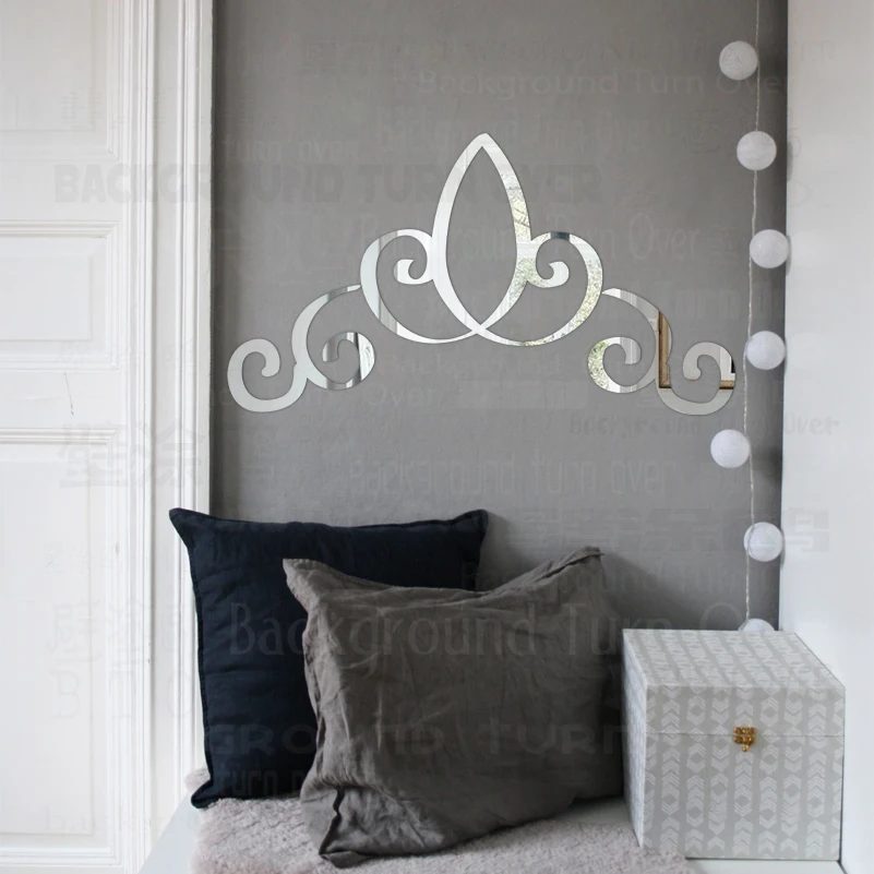 Зеркальные наклейки настенные Стикеры украшение комнаты Декор изголовье