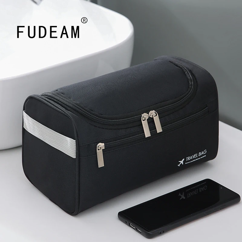

FUDEAM Polyester Men Business Portable Storage Bag Toiletries Organizer Women Travel Cosmetic Bag Hanging Waterproof Wash Pouch