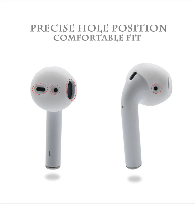 Однотонные силиконовые затычки для ушей airpods Bluetooth наушники Нескользящие ушные