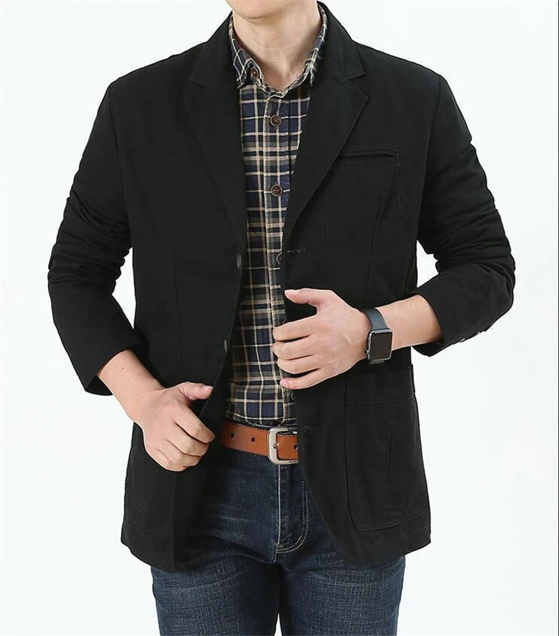 Мужской джинсовый пиджак в стиле милитари Повседневный хлопковый бомбер верхняя