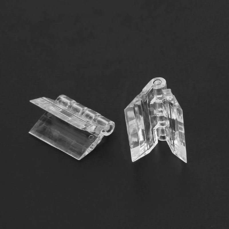 

10Pcs Transparent Plastic Folding Hinges Durable Clear Acrylic Hinge Tools W3JA